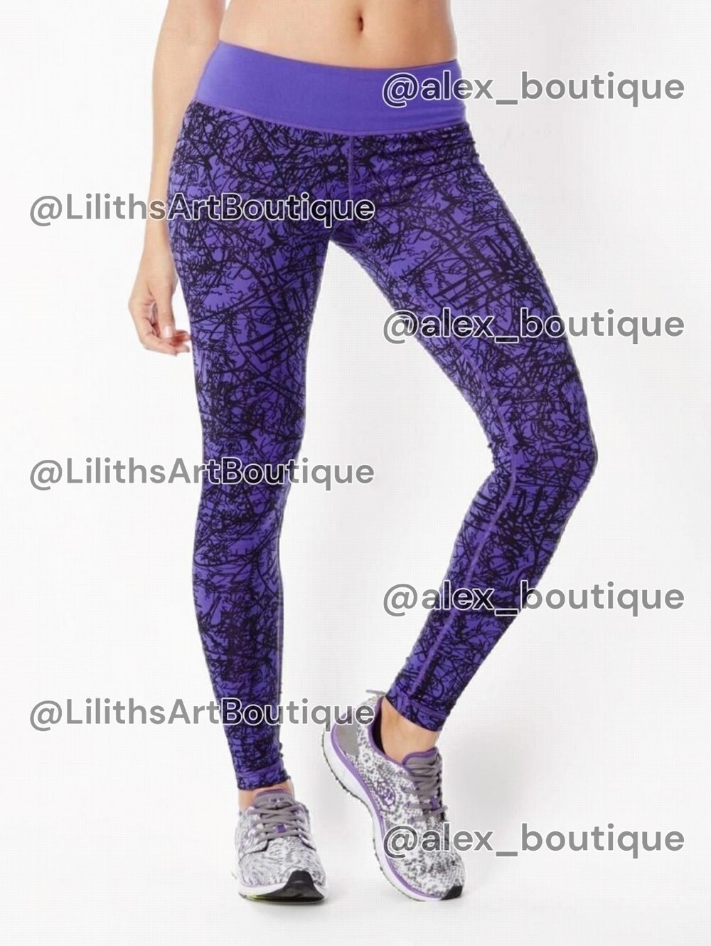 Zumba Scribble Perfect Long Leggings Purple Moon Size S (E025)